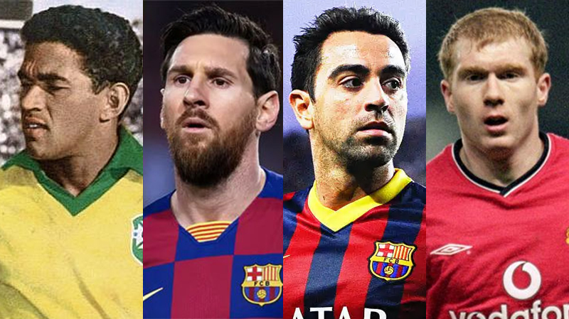 Bộ tứ tiền vệ Garrincha – Lionel Messi – Xavi Hernandez – Paul Scholes 